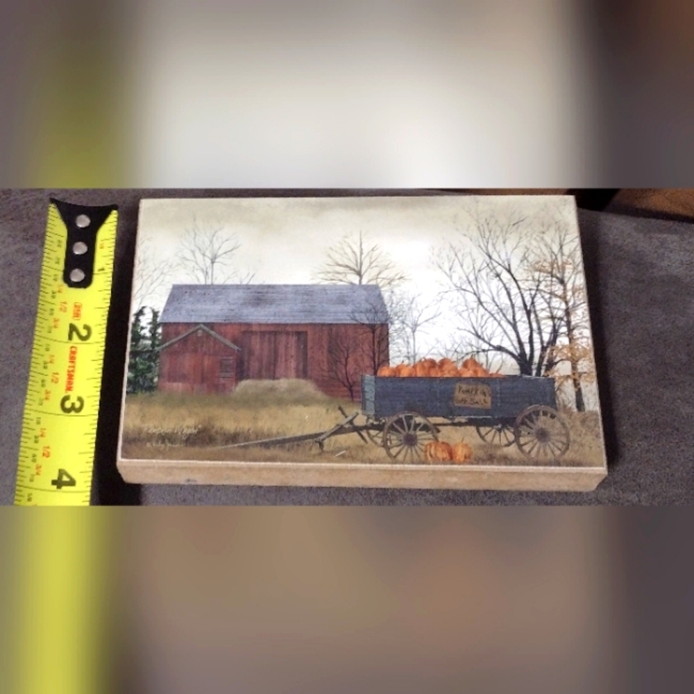 Small Rustic Barn and Wagon Canvas Art 6 x 4